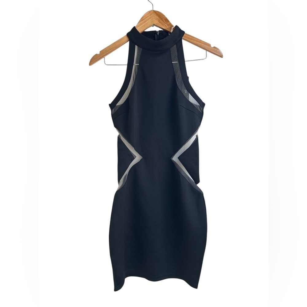 Missguided | Halter Bodycon Dress with Mesh Trim